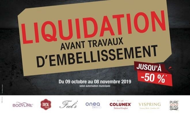 Liquidation avant travaux d'embellissement 