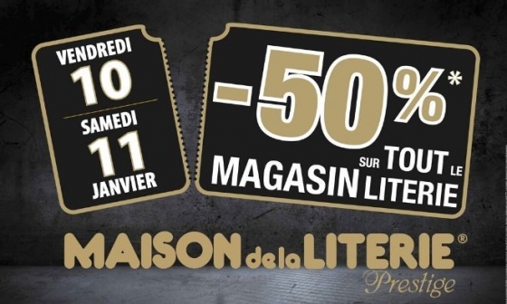 -50% sur TOUTE la partie literie 